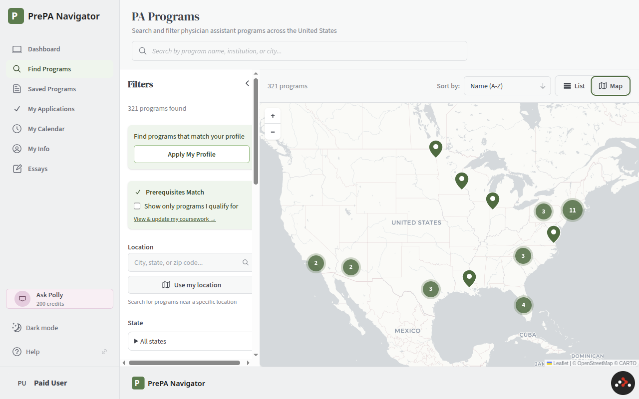 Program Webbing Map PrePA Navigator